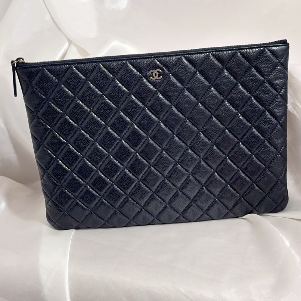 Chanel Navy Caviar Pouch